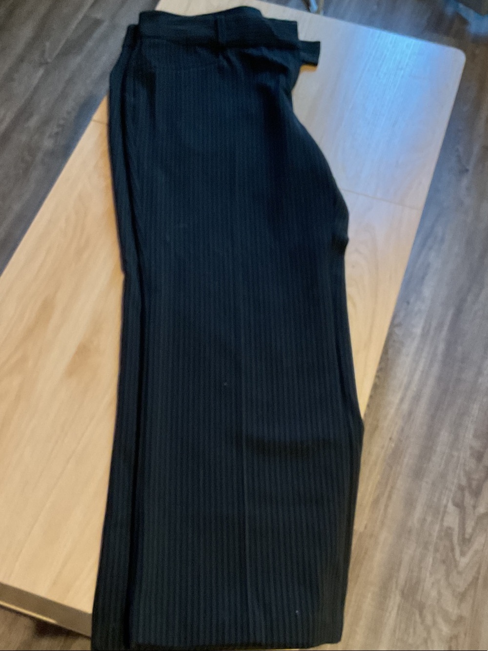 Women Black Pinstripe Dress Pants